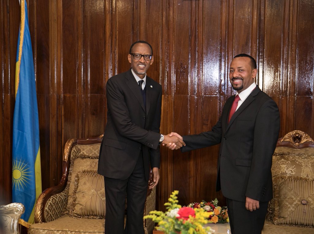Ethiopia:Perezida Kagame yakirankwe urugwiro na Minisitiri w'intebe