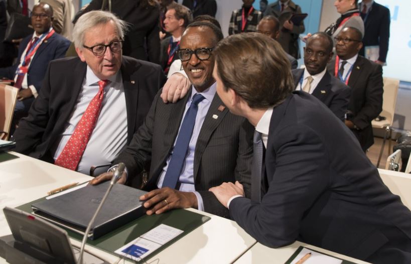 Perezida Kagame, Juncker na Chancelier Kurz bahuje urugwiro